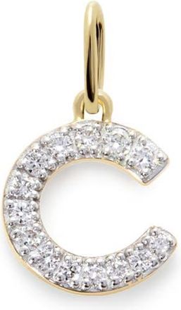 Monica Vinader Lab Grown Diamond Initial Pendant Charm in 14K Gold C at Nordstrom