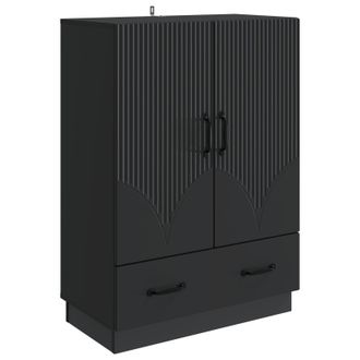 vidaXL Aparador Con Caj&oacute;n Negro 66 X 34,5 X 92 Cm Madera De Ingenier&iacute;a Vidaxl