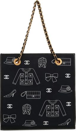 Chanel 2003 Icon canvas shopper - Zwart