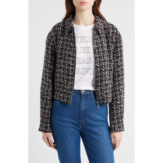 BOSS Jawedi Metallic Tweed Jacket in Open Misc at Nordstrom, Size 14