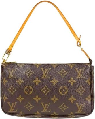 Louis Vuitton Tweedehands Canvas Louis Vuitton tassen - Dames - Vintage Mini Tas - Bruin - ONE Size - Vintage