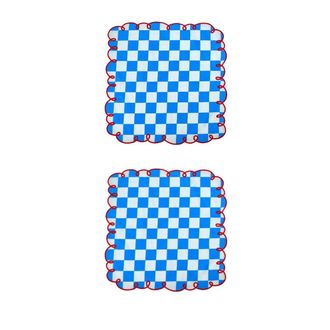 BITOSSI HOME Set of 2 Napkins 45x45 Light Blue/Blue Burgundy Red
