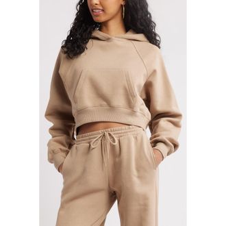 BP. Crop Hoodie in Tan Savannah at Nordstrom Rack, Size Medium