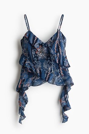 H&M Tr&auml;gertop mit Volant - Dunkelblau/Paisleymuster