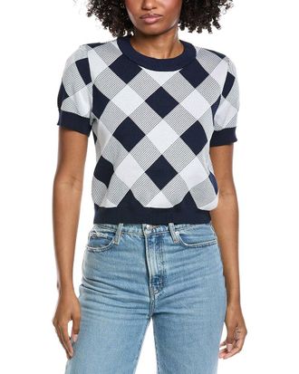 Shelli Segal Checked Pattern Sweater