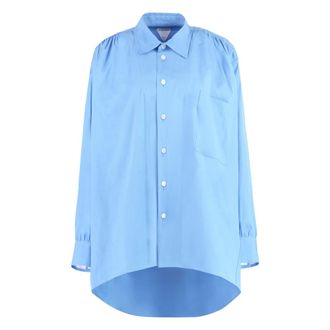 Bottega Veneta Oversized Shirt - Dames - Blouses & Shirts - Blauw - Maat: XS Katoen