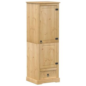 Berkfield Home Wardrobe Corona 55x50x170 cm Solid Wood Pine in Brown | Size: 55 x 50 x 170 cm