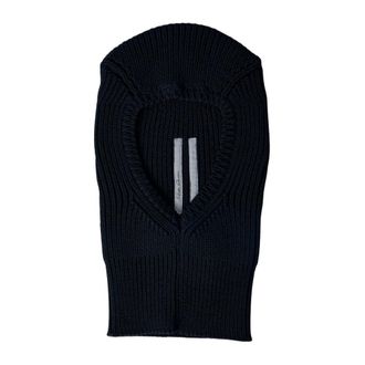 Rick Owens Ribgebreide Balaclava - Dames - Hoeden - Zwart - ONE Size - Wol - Accessoires