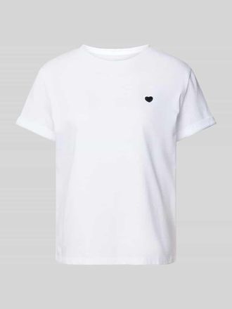 OPUS T-Shirt mit Motiv-Stitching Modell Serz in Weiss, Größe 36