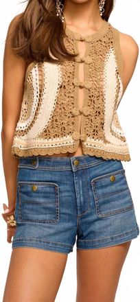 Ramy Brook Adriana Crochet Top In Sandstone