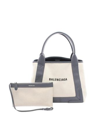 Balenciaga 2010-2025 Canvas Navy Cabas S tote bag - Brown