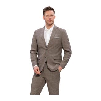 Selected Kostuums, Heren, Grijs, S, Leer, Slhslim-Oasis Linen BLZ Noos