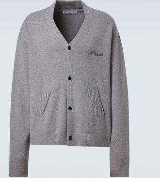Acne Studios Cardigan in lana e yak con logo