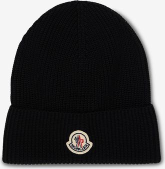 Moncler Strickmütze mit gesticktem Logo
