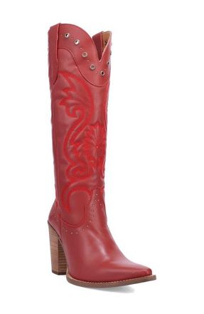 Dingo Rock N Rebel Knee High Western Boot in Red at Nordstrom, Size 6.5