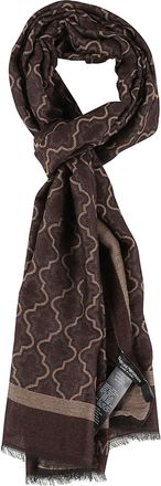 Emporio Armani Rectangular Geometric Pattern Viscose-Blend Scarf