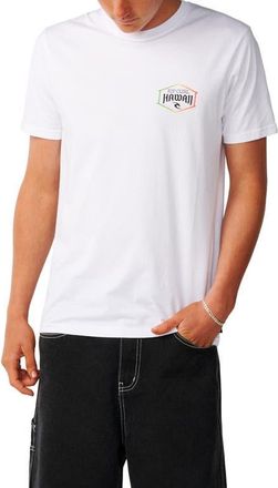 Rip Curl Aloha State Lockup Cotton Graphic T-Shirt in White at Nordstrom, Size Xx-Large