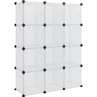 vidaXL Vidaxl - Storage Cube Organiser with 12 Cubes and Doors Transparent pp