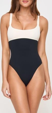 L*Space Descanso Colorblock One-Piece Swimsuit in Black/Cream at Nordstrom, Size X-Small