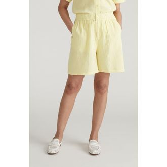 Universal Standard Cotton Gauze Beach Shorts in Champagne at Nordstrom, Size Xxx-Large