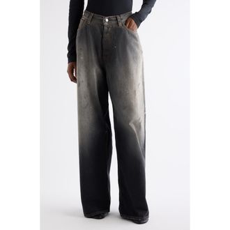Acne Studios 2023 Black Trafa Paint Splatter Baggy Wide Leg Jeans at Nordstrom, Size X-Large