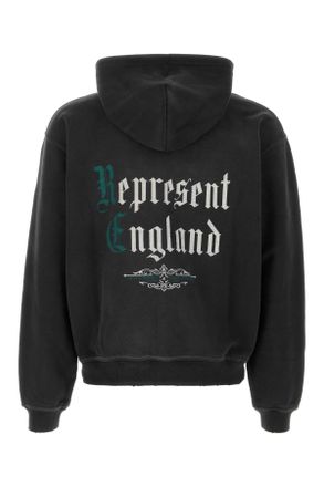Represent Mens Slate Cottons Sweatshirt Stainedblack Cotton Felpe Sweater