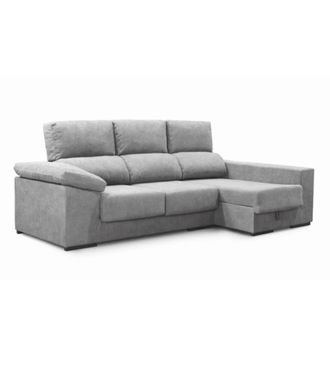 Home Heavenly Sof&aacute; Chaise Longue izquierdo en color gris plata 100 x 260 x 147 cm