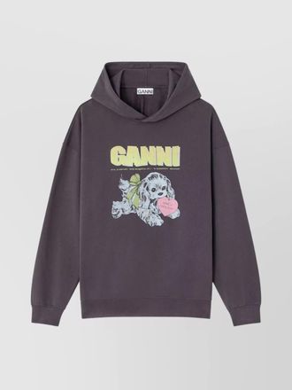 Ganni organic cotton long sleeve hoodie