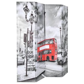 Berkfield Home Folding Room Divider 160x170 cm London Bus Black & White