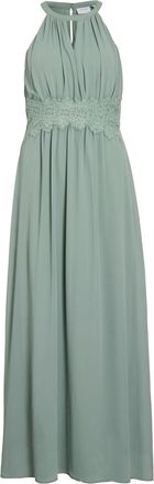 Vila Womens Vimilina Halter Neck Maxi Dress/Su-Noos, Green Milieu/Detail: Elastic, 10