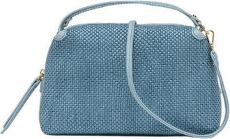 Gianni Chiarini Spacious Blue Handbag In Soft Woven Straw