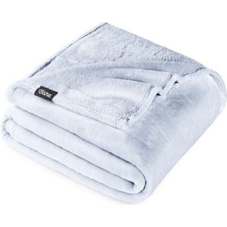 Bare Home Microplush Fleece Blanket in Blue Mist at Nordstrom, Size Full