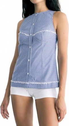 A Bronze Age Tomorrow Top In Ocean Gingham