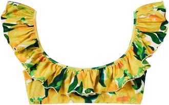 La DoubleJ Ruffle Bikini Top - Dames - Bikinis - Geel - XL - Badmode
