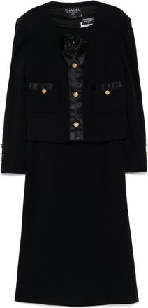 Chanel 1990 wool skirt set - women - Wool/Silk - One Size - Black