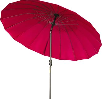 OUTSUNNY 2.6m Round Curved Adjustable Parasol Sun Umbrella Metal Pole Red | TJ Hughes