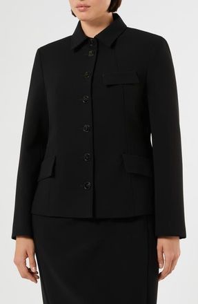 Marina Rinaldi Pocket Detail Cady Jacket in Black at Nordstrom, Size 20W