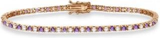 Allurez Alternating Diamond & Amethyst Eternity Bracelet 14K Rose Gold (3.14ct)