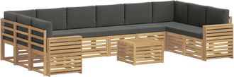 vidaXL Conjunto De Sof&aacute;s De Exterior 11 Uds. Blanco Y Antracita Vidaxl
