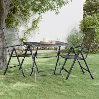 vidaXL Tavolo da Giardino 80x80x72 cm Rete Metallica Espansa Antracite vidaXL