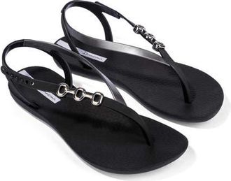 Ipanema Rio Ankle Strap Sandal in Black/Silver at Nordstrom, Size 8