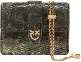 Pinko Love Pocket Kaarthouder - Dames - Mini tas - Groen - ONE Size - Katoen - Tassen