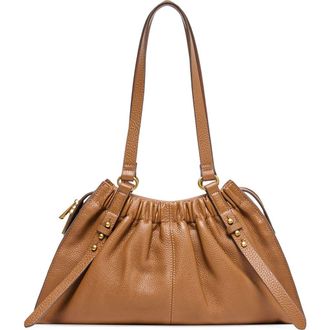 Dolce Vita Sloan Ruched Leather Shoulder Bag in Cognac at Nordstrom