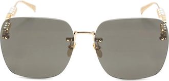 Gucci Occhiali da sole rettangolari - Oro