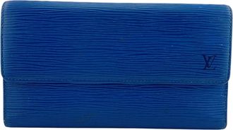 Louis Vuitton Epi Blue Epi Leather Long Wallet (Bi-Fold) (Pre-Owned)
