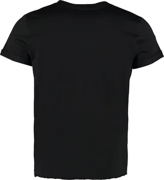 Saint Laurent Mens Logo Cotton T-Shirt Black T-Shirts And Polos
