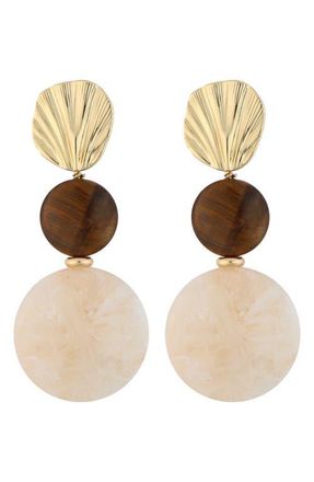 Panacea Stone Circle Drop Earrings in White at Nordstrom