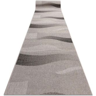 RugsX Alfombra De Pasillo Sizal Floorlux Modelo 20212 Plateado/negro 70 Cm Beige 70x950 Cm