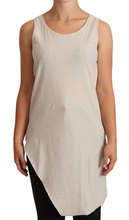 Max Mara Womens Light Gray Cotton Sleeveless Razor Back Tank Top