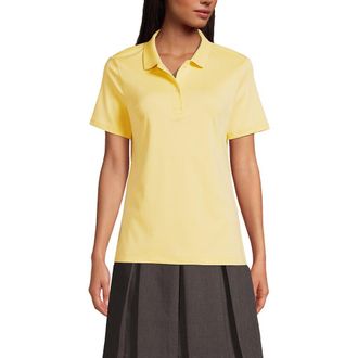 Lands End School Uniform Short Sleeve Feminine Fit Interlock Polo Shirt in Maize at Nordstrom, Size Xx-Small